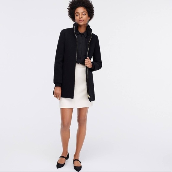 J. Crew Italian wool cocoon winter coat 00 black - Picture 1 of 14